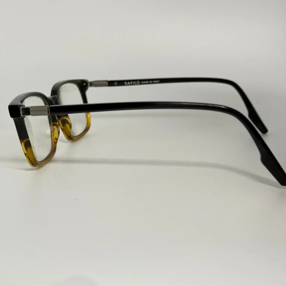 Safilo Lastra 03 WR7 Black Tortoise Rectangular Eyeglass Frames Italy 145mm